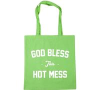 Hippowarehouse God Bless This Hot Mess Tote Shopping Gym Beach Bag 42cm x38cm, 10 litres