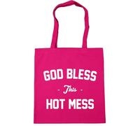 Hippowarehouse God Bless This Hot Mess Tote Shopping Gym Beach Bag 42cm x38cm, 10 litres