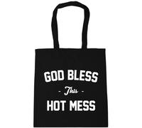 Hippowarehouse God Bless This Hot Mess Tote Shopping Gym Beach Bag 42cm x38cm, 10 litres