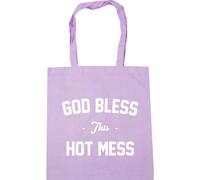 Hippowarehouse God Bless This Hot Mess Tote Shopping Gym Beach Bag 42cm x38cm, 10 litres