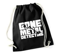 Hippowarehouse Gone Metal Detecting Drawstring Cotton School Gym Kid Bag Sack 37cm x 46cm, 12 litres