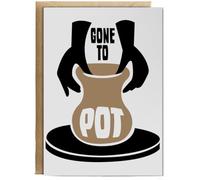 Hippowarehouse Gone to Pot Pottery Birthday Card A5 Personalised with envelope for him for her Funny Cards for Men and Women Blank inside option