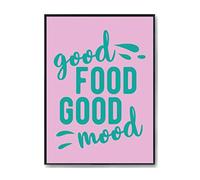 Hippowarehouse Good food good mood Printed Poster A1 Wall Art Design Classroom Room Gym Office Décor