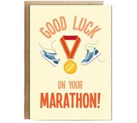 Hippowarehouse Good Luck on Your Marathon Birthday Card A5 Personalised with envelope for him for her Funny Cards for Men and Women Blank inside option