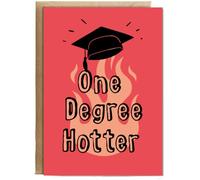 Hippowarehouse Graduated and One Degree Hotter Birthday Card A5 Personalised with envelope for him for her Funny Cards for Men and Women Blank inside option