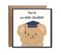 Hippowarehouse graduation card you're un-bear-lievable Personalised Card. 15cm x 15cm with envelope for him for her Funny Cards for Men and Women Blank inside option