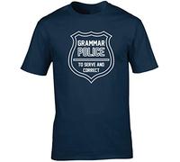 Hippowarehouse Grammar Police to Serve and Correct Unisex Short Sleeve t-Shirt (Specific Size Guide in Description) Navy Blue