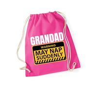 Hippowarehouse Grandad warning may nap suddenly Drawstring Cotton School Gym Bag 37cm x 46cm, 12 litres