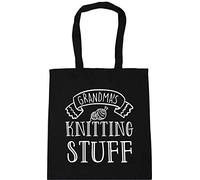 Hippowarehouse Grandma's Knitting Stuff Tote Shopping Gym Beach Bag 42cm x38cm, 10 litres