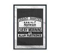 Hippowarehouse Great banter radio norwich every morning with Alan Partridge Printed Poster A4 Wall Art Design Classroom Room Gym Office Décor