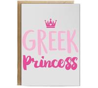 Hippowarehouse Greek princess Personalised Card A6 with envelope for him for her Funny Cards for Men and Women Blank inside option