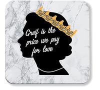 Hippowarehouse Greif is the price we pay for love - Queen Elizabeth memorial 2022 70 years printed coaster gloss finish durable backing 9cm x 9cm 2 pack