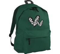 Hippowarehouse Grey Leopard Print Hearts Wild Animal Safari Chic backpack ruck sack Dimensions: 31 x 42 x 21 cm Capacity: 18 litres