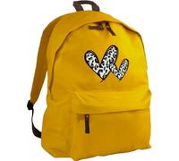 Hippowarehouse Grey Leopard Print Hearts Wild Animal Safari Chic backpack ruck sack Dimensions: 31 x 42 x 21 cm Capacity: 18 litres