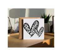 Hippowarehouse Grey Leopard Print Hearts Wild Animal Safari Chic Personalised Card. 15cm x 15cm with envelope for him for her Funny Cards for Men and Women Blank inside option