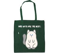 Hippowarehouse (grey Why Cats are the Best Tote Shopping Gym Beach Bag 42cm x38cm, 10 litres