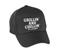 Hippowarehouse Grillin' and Chillin', It's a hot Affair Premium Printed 5 Panel Baseball Cap hat OneSize Adults Black