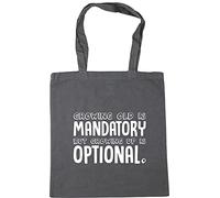 Hippowarehouse Growing Old Is Mandatory But Growing Up Is Optional Tote Shopping Gym Beach Bag 42cm x38cm, 10 litres