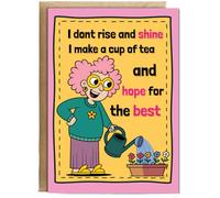 Hippowarehouse Grumpy lady I don't rise and shine Personalised Card A5 with envelope for him for her Funny Cards for Men and Women Blank inside option
