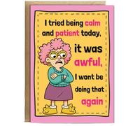 Hippowarehouse Grumpy lady i tried being calm and patient today Personalised Card A6 with envelope for him for her Funny Cards for Men and Women Blank inside option