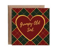 Hippowarehouse Grumpy Old Sod Personalised Card. 15cm x 15cm with envelope for him for her Funny Cards for Men and Women Blank inside option