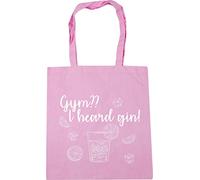 Hippowarehouse gym, I heard gin! Tote Shopping Gym Beach Bag 42cm x38cm, 10 litres