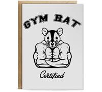 Hippowarehouse Gym Rat Certified Birthday Card A5 Personalised with envelope for him for her Funny Cards for Men and Women Blank inside option