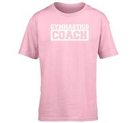 Hippowarehouse Gymnastics Coach Kids Children's Short Sleeve t-Shirt Pink