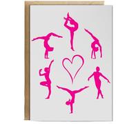 Hippowarehouse Gymnastics Silhouettes Birthday Card A5 Personalised with envelope for him for her Funny Cards for Men and Women Blank inside option