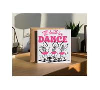 Hippowarehouse Halloween Dance Lover Till Death We Dance with Ballerina Skeletons Personalised Card. 15cm x 15cm with envelope for him for her Funny Cards for Men and Women Blank inside option