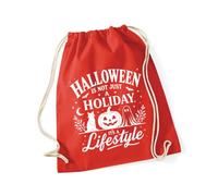 Hippowarehouse Halloween is Not Just a Holiday Its a Lifestyle for October Season Lover Drawstring Cotton School Gym Bag 37cm x 46cm, 12 litres
