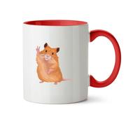 Hippowarehouse Hamster Peace Sign Printed Mug Various Colour Options Ceramic Cup Kitchenware 11oz