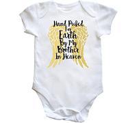 Hippowarehouse Hand picked for earth by my brother in heaven baby vest bodysuit (short sleeve) boys girls