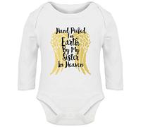 Hippowarehouse Hand Picked for Earth by My Sister in Heaven Baby Vest Bodysuit (Long Sleeve) Boys Girls White