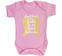 Hippowarehouse Hand picked for earth by my sister in heaven baby vest bodysuit (short sleeve) boys girls