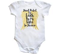 Hippowarehouse Hand picked for earth by my sister in heaven baby vest bodysuit (short sleeve) boys girls