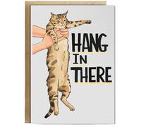 Hippowarehouse Hang in there cat Birthday Card A5 Personalised with envelope for him for her Funny Cards for Men and Women Blank inside option