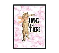 Hippowarehouse Hang in there cat Printed Poster A3 Wall Art Design Classroom Room Gym Office Décor