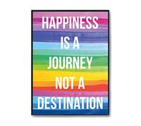 Hippowarehouse Happiness Is A Journey Not A Destination Printed Poster Wall Art Design Classroom Room Gym Office DÃƒ©cor Frame not included