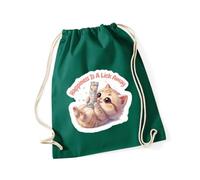 Hippowarehouse Happiness is a lick away, cat lickable Drawstring Cotton School Gym Bag 37cm x 46cm, 12 litres