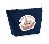 Hippowarehouse Happiness is a Lick Away, cat lickable Printed Make up Cosmetic wash Bag 18x19x9cm