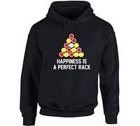 Hippowarehouse Happiness is a Perfect Rack Pool Unisex Hoodie Hooded top (Specific Size Guide in Description) Black