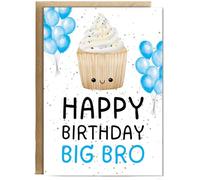 Hippowarehouse Happy Birthday Big Bro Personalised Card A6 with envelope for him for her Funny Cards for Men and Women Blank inside option