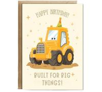 Hippowarehouse Happy Birthday built for big things digger Personalised Card A6 with envelope for him for her Funny Cards for Men and Women Blank inside option