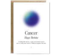 Hippowarehouse Happy Birthday Cancer Star Sign Personalised Card A6 with envelope for him for her Funny Cards for Men and Women Blank inside option