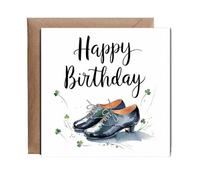 Hippowarehouse Happy Birthday Card for Irish Dancer with Dancing Shoes Illustration Personalised Card. 15cm x 15cm with envelope for him for her Funny Cards for Men and Women Blank inside option