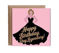 Hippowarehouse Happy Birthday Card Stay Legendary Marilyn Personalised Card. 15cm x 15cm with envelope for him for her Funny Cards for Men and Women Blank inside option