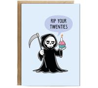 Hippowarehouse Happy Birthday Card Turning 30 and RIP Your Twenties Personalised Card A5 with envelope for him for her Funny Cards for Men and Women Blank inside option