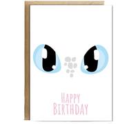 Hippowarehouse Happy Birthday Card with Dragon Light Eyes Personalised Card A5 with envelope for him for her Funny Cards for Men and Women Blank inside option