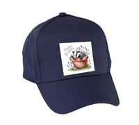 Hippowarehouse Happy Birthday Cute Badger Plant Pot Lavender Watercolour Premium Printed 5 Panel Baseball Cap hat OneSize Adults